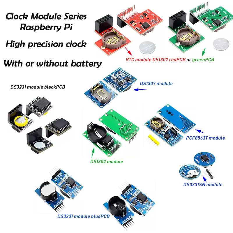 Clock Module Series Raspberry Pi RTC Module DS3231 Module DS1302 DS1307 Rpi-RTC DS1307 PCF8563T DS3231SN