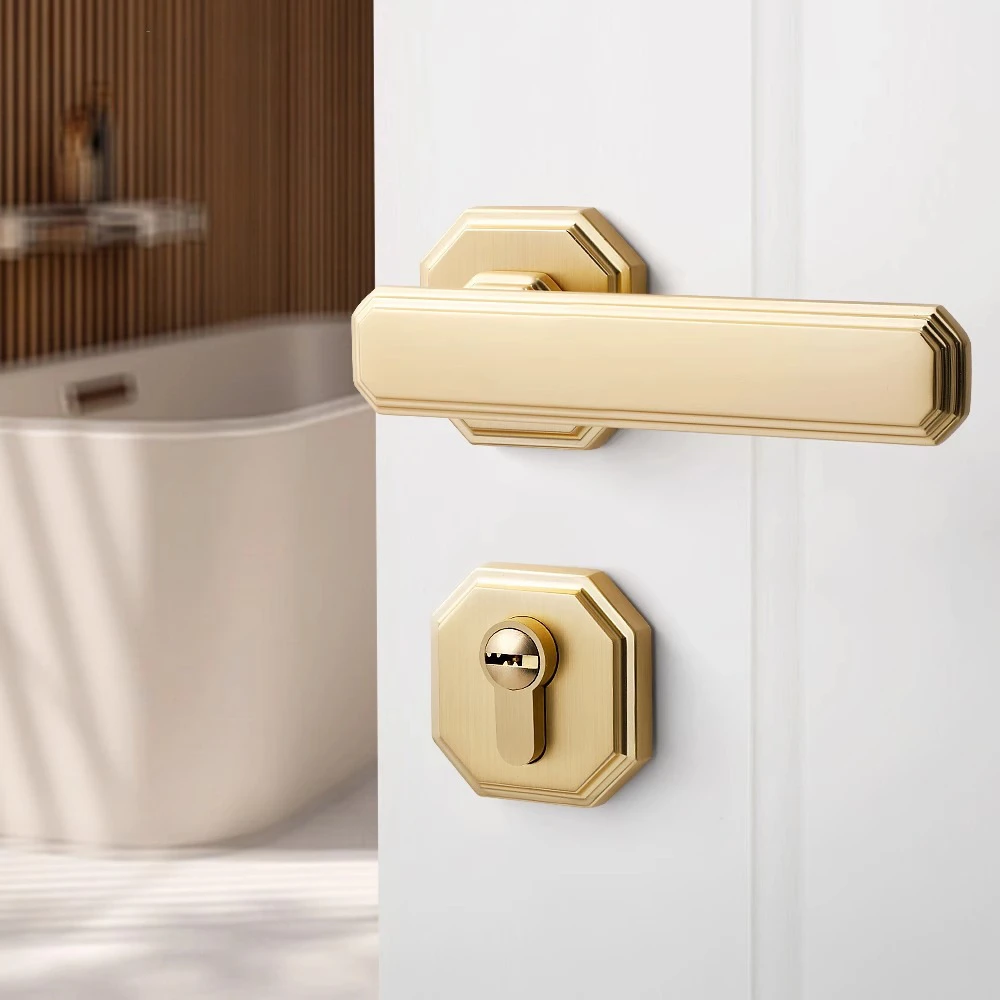 High Quality Bedroom Door Lock Gold Split Door Lock Mute Security Door Locks Indoor Door Handle Lock Home Hardware Accessories