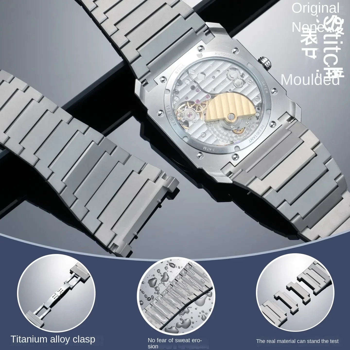 حزام من سبائك التيتانيوم لسلسلة بولغاري OCTO 103297 103464 102713 103610 حزام ساعة خفيف الوزن 40 ملم للرجال 30 ملم + أداة