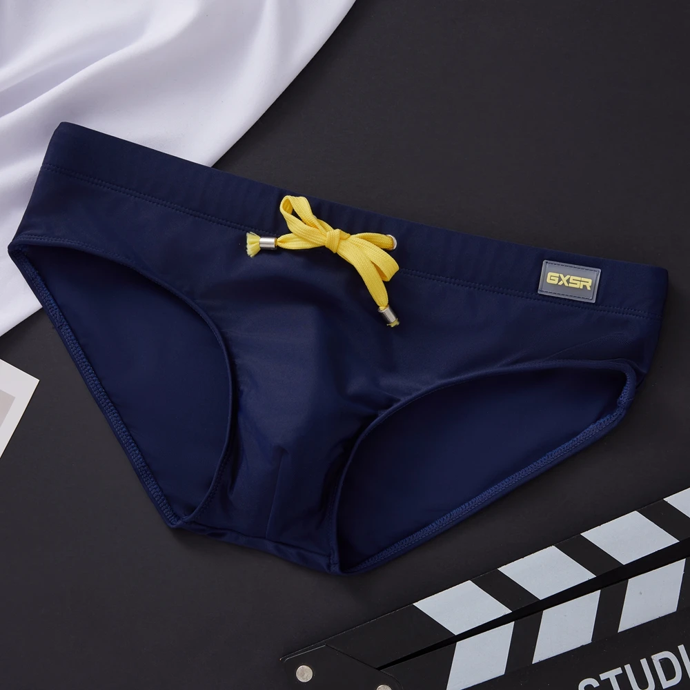 Einfarbige neue Herren-Badehose mit niedrigem Bund, schnelltrocknend, für Jugendliche, Sport, Herren-Slip AD3-M306-GR4-M396 – Detail 12