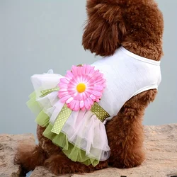 Pet clothing spring/summer Teddy dog dress, puppy clothing decoration, sunflower princess dress, pet use