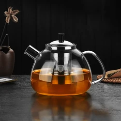 Heat Resistant Glass Teapot With Stainless Steel Infuser Clear Thickened Kettle Teaware Tea Pot For Making Coffee 800 /1500ml