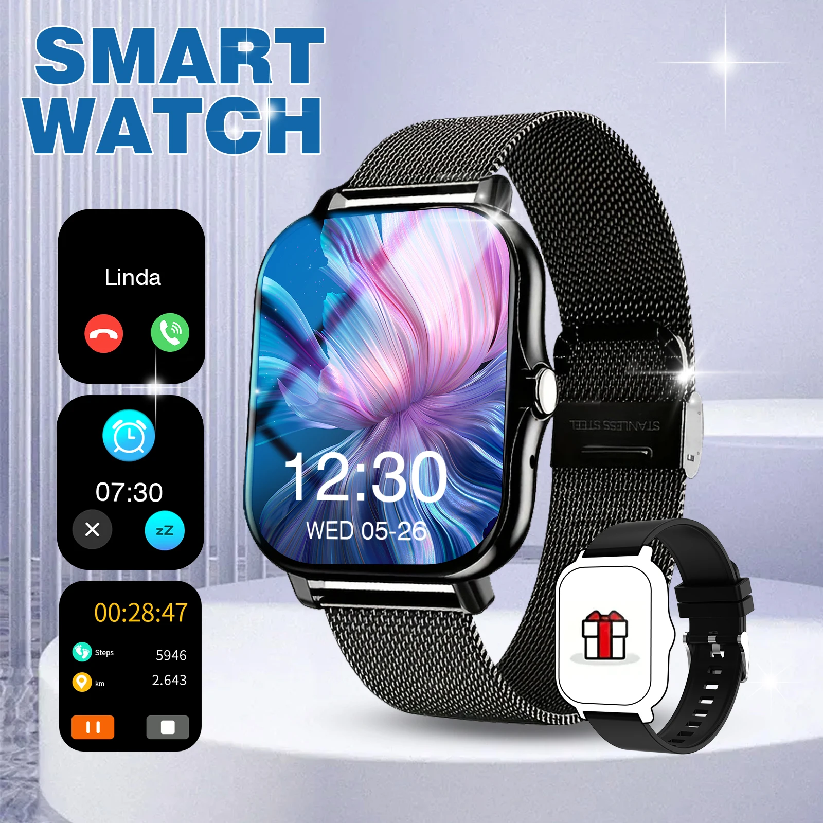 Multi-Functional Sports Smart Watch with Wireless Calling and Music Control description 7