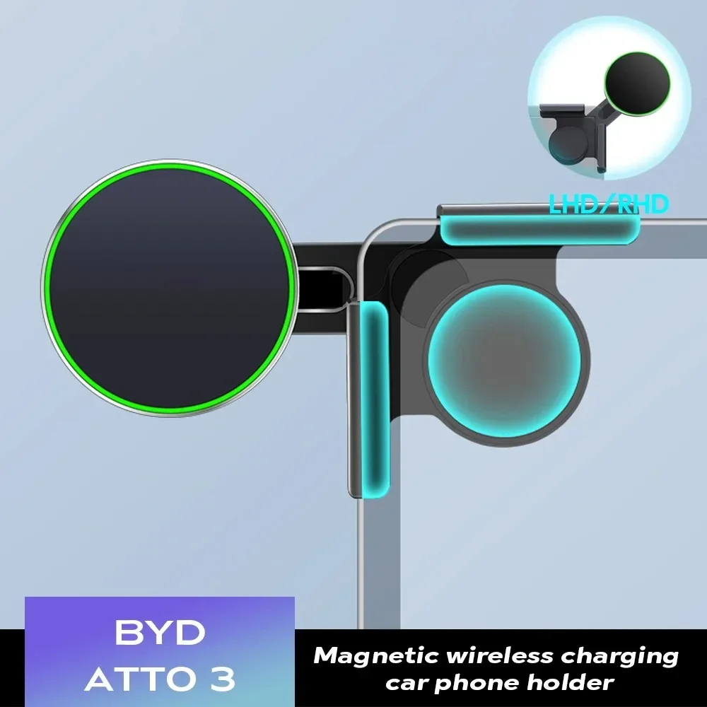 Dla BYD Atto 3 HAN TANG Seal Uchwyt samochodowy na telefon Regulowany magnetyczny uchwyt na telefon Ekran samochodowy Boczna ramka na telefon