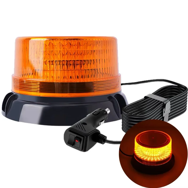 

90 LED Amber Flashing Warning Safety Super Bright Emergency 360 Rotating Strobe Beacon Lights with Magnetic for Truck Forklift