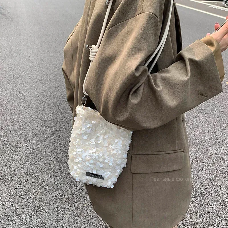 

Mini Sequins Shoulder Bags for Women 2026 Designer New Evening Party Bling Bling Crossbody Bag Handbags and Purses