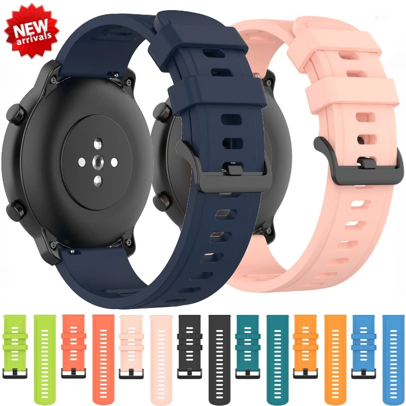 22mm 20mm Silicone Band For Amazfit GTR4/GTS4 Replace Bracelet Belt For Samsung Galaxy Watch 6 5 4 3/Huawei Watch 4/3/GT2 Strap