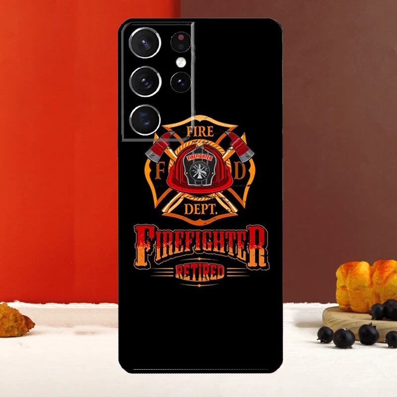 Firefighter Fire Department Fireman Cover For Samsung Galaxy S23 S22 S21 Ultra S20 FE Note 10 S9 S10 Plus Note 20 Ultra Case