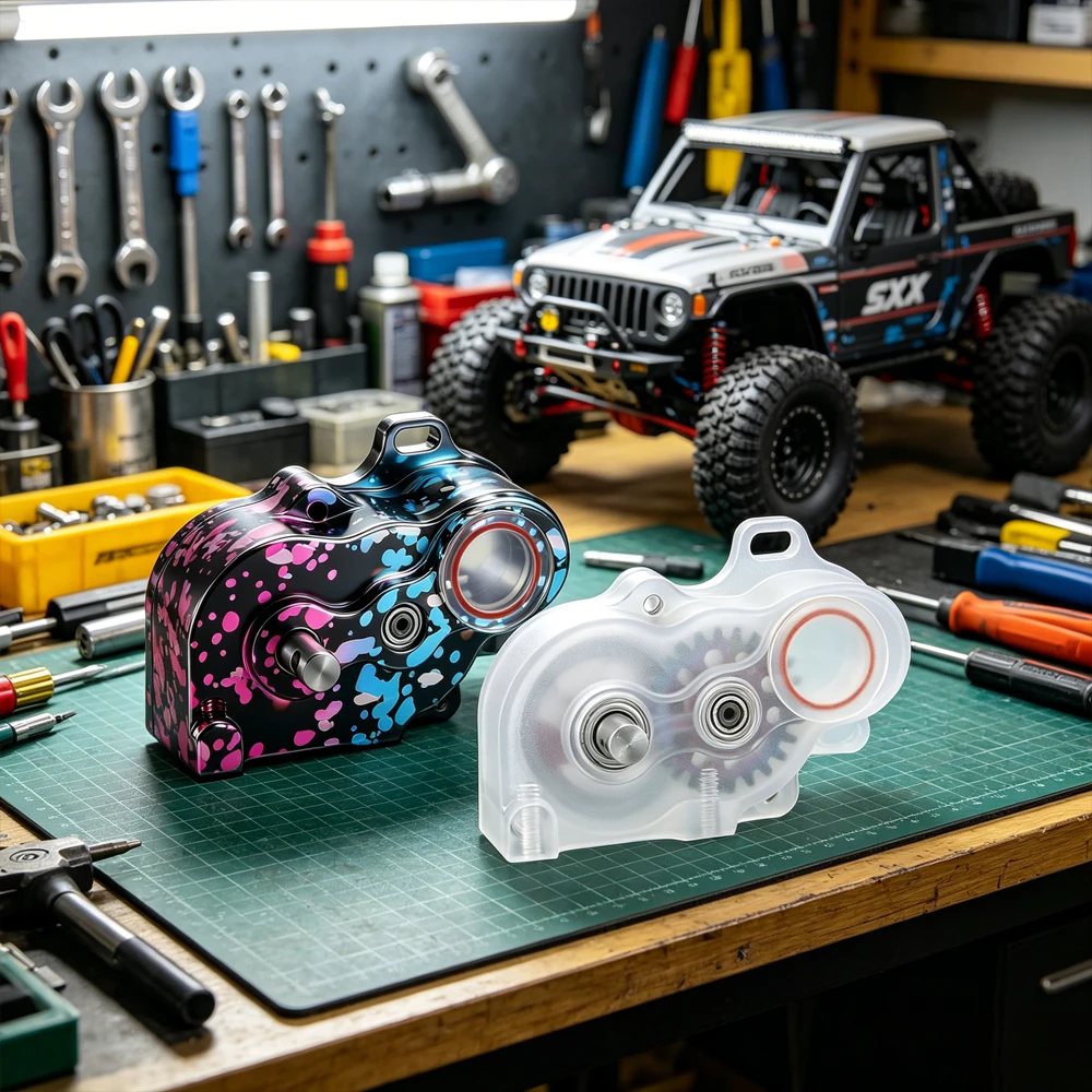 Ultra Light Aluminum/acrylic High Performance Lcg Transmission Gearbox for 1/10 Rc Car Trx4 Rc4wd Scx10 Ii Capra Upgrade Parts