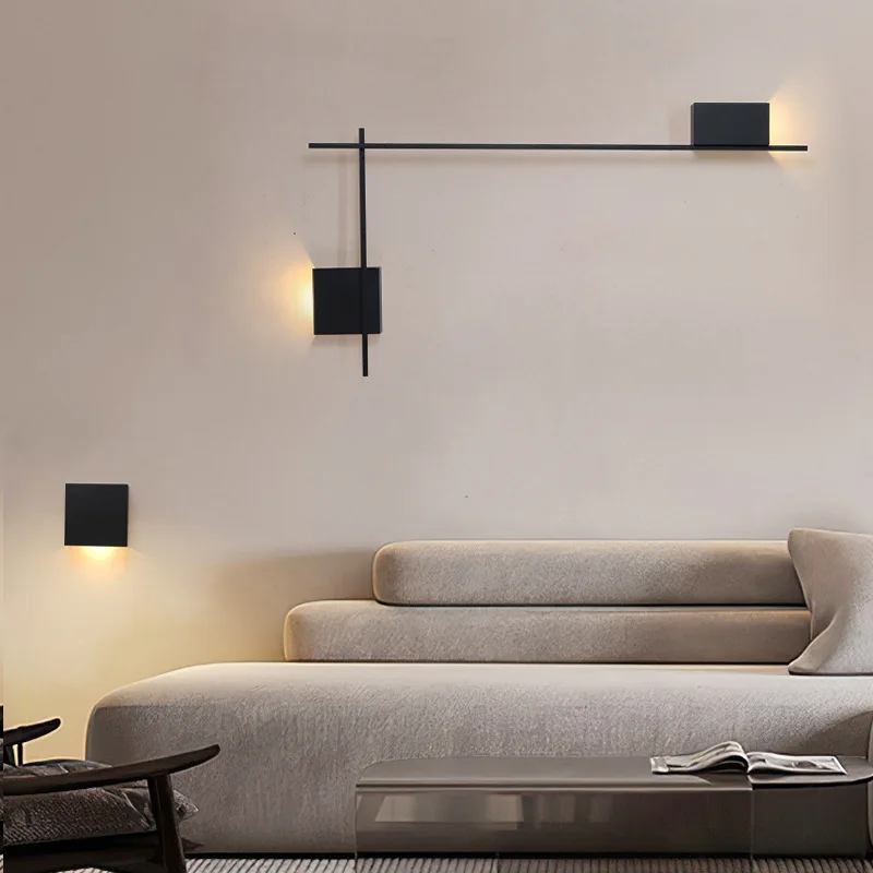 

New Nordic Minimalist Designer Living Room Sofa Background Wall Light Strip Combination Wall Light Staircase Corridor Wall Light