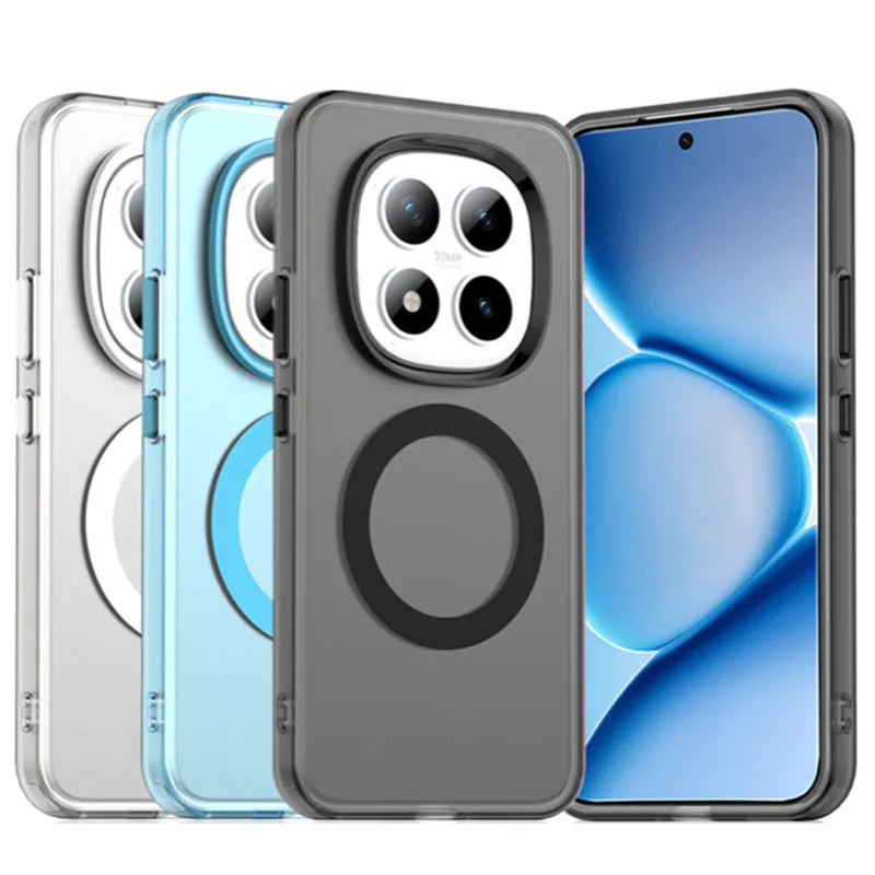 Magnetic Wireless Charging Case For Xiaomi Redmi Note 15 Pro 5G Pro+ Plus Cover Candy Colors Transparent Back Shell Fundas Coque