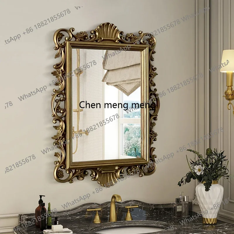 

Американское ретро-зеркало для макияжа квадратной формы, настенное, декоративное, для прихожей, спальни, домашнего интерьера.
