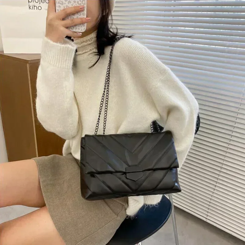 KP09   New Casual Chain Crossbody Bags For Women Fashion Simple Shoulder Bag Ladies Designer Handbags