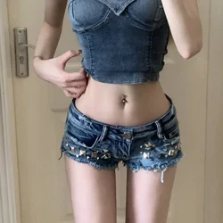 Micro Mini Women's Denim Shorts Tight Booty New In Skinny Female Short Jeans Pants Cheap Luxury Design Youthful Flowy Hot XXL XL