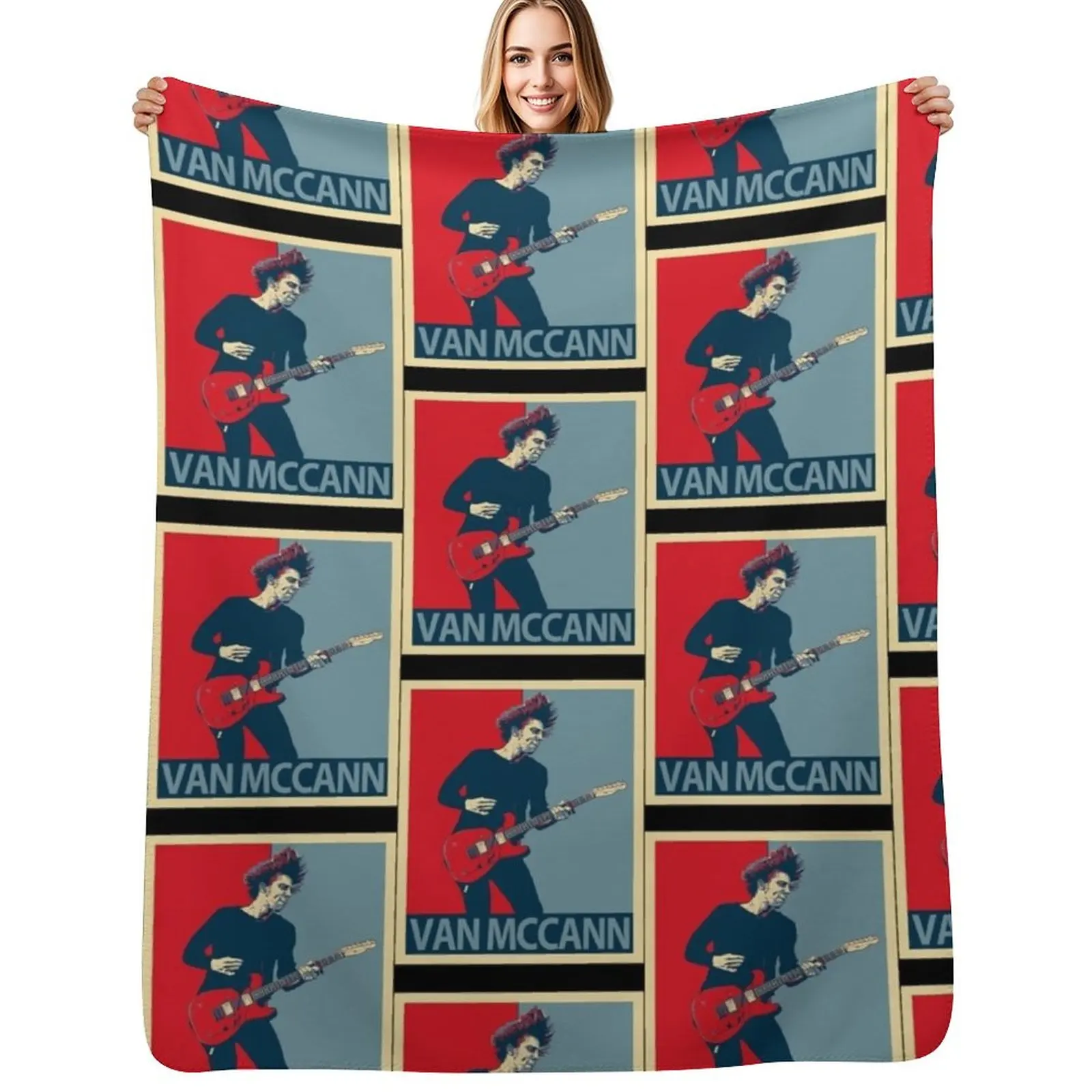 Van Mccann Throw Blanket Travel Size Cozy Blanket for Plane Train