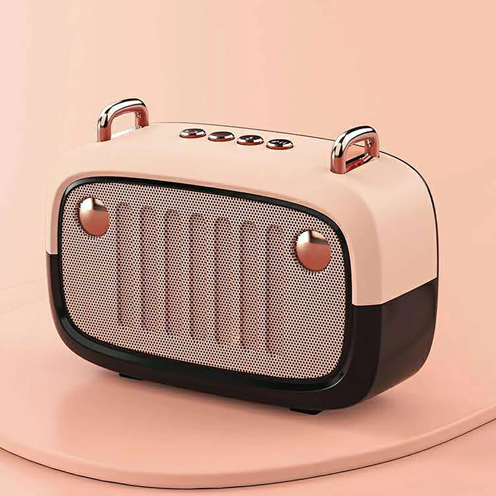 BS32D Wireless Pink Bluetooth Speaker Convenient Mini Speaker Outdoor Style Plug-in Type Subwoofer Rechargeable