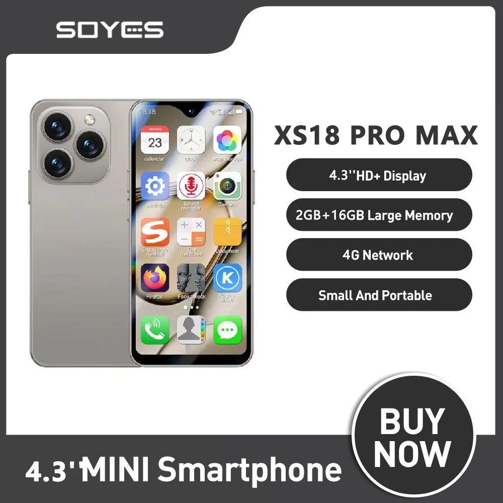 SOYES XS18 Pro Max 4G Mini Smartphone Android 8.1 4.3 Inch 2GB+16GB Mobile Phone 2750mAh Google Play Store Small Cellphone OTG