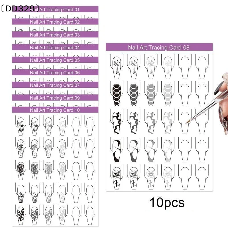 10pcs Nail Art Lines Practice  - Resin Art Guide Free recension och pris