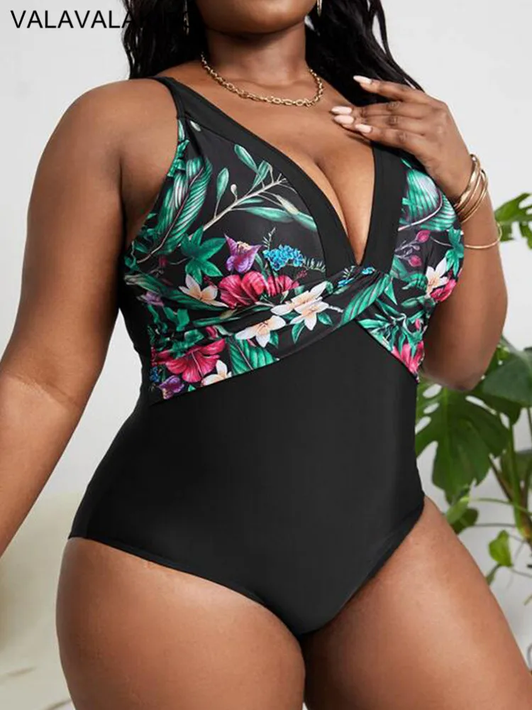 

2024 Sexy Patchwork Plus Size Swimwear Women Cross Push Up Large Big One Piece Swimsuit Curvy Brazilian Chubby Bathing Suit