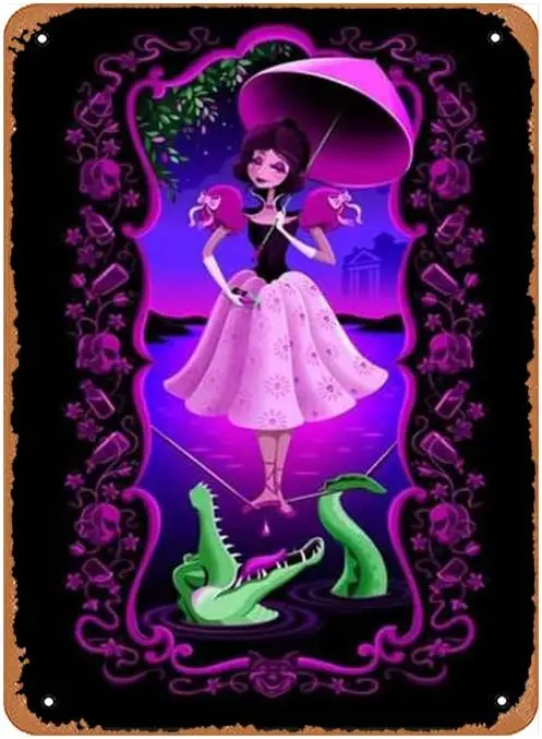 Tin Sign Vintage Haunted Mansion Tightrope Walker Haunted Mansion Vintage Canvas Poster Wall Painting Artist Home Decoration No