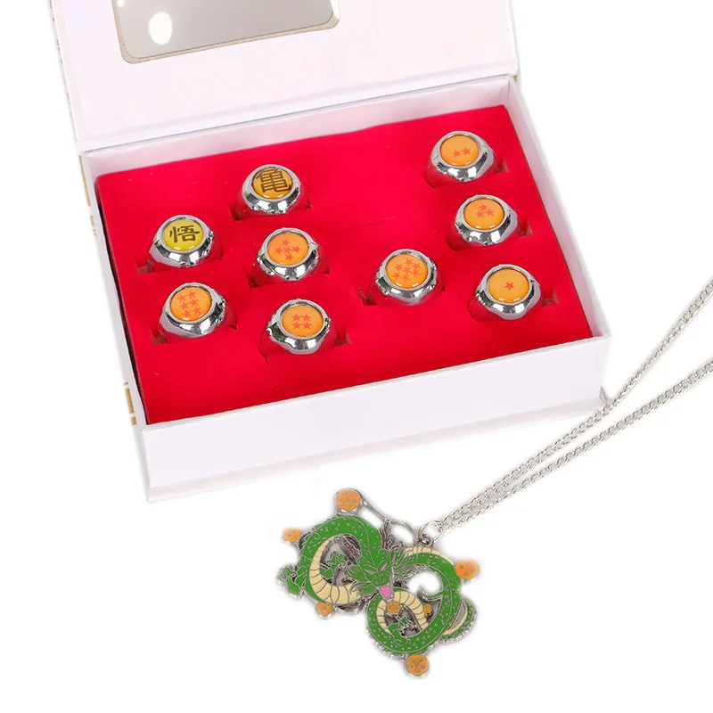 

Anime Dragon Ball Z Rings Set Son Goku 1-7 Stars Balls Ring Jewelry Cosplay Model Figure Toys Gifts