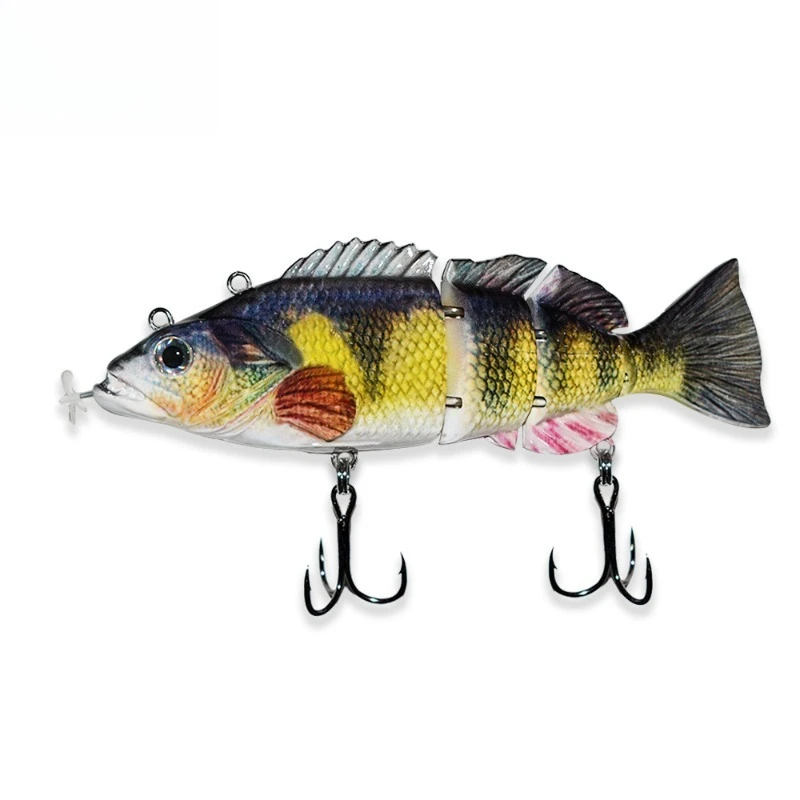 Rechargeable multi-section fish green LED luminous simulation hard bait swimming bait