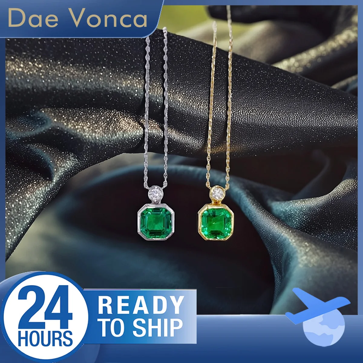 

Perfume Bottle Shaped Lab Grown Emerald Necklace 18K White/Yellow Gold Classic Lab Emerald Pendant Necklace Fine Gift for Women