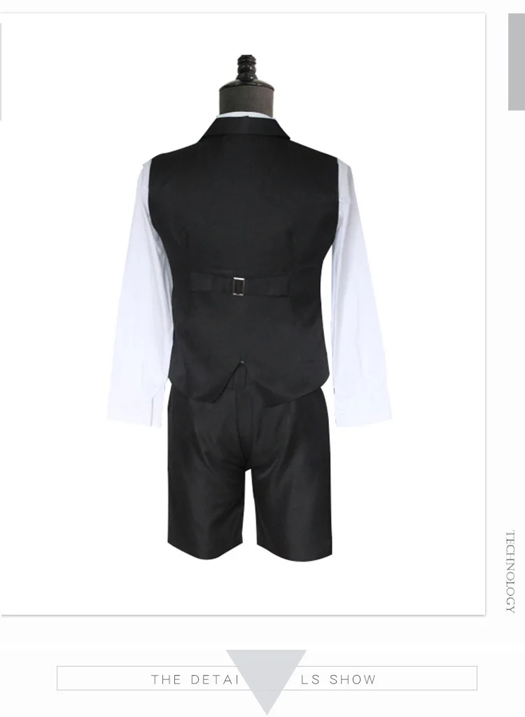 Anime Cosplay Costume Alois Trancy Jim Macken Vest Shirt Breeches Ascot Bow Coat Set Outfit Disguise Performance Wear Halloween view 5