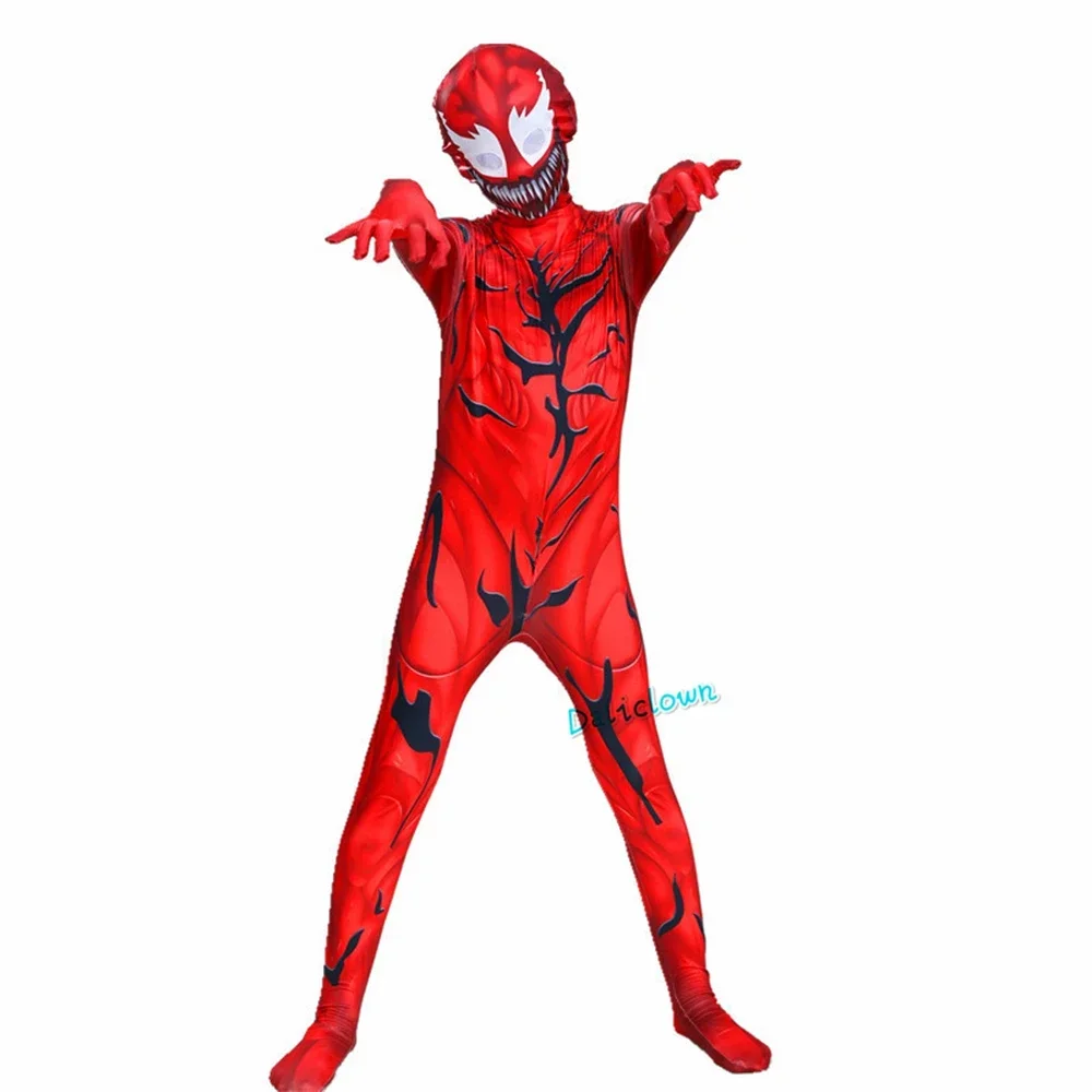 Kids Venom Costume Boys Cosplay Superhero Venom Super Hero Costume Zentai Suit Jumpsuit Bodysuit Party Costume For Kids Men