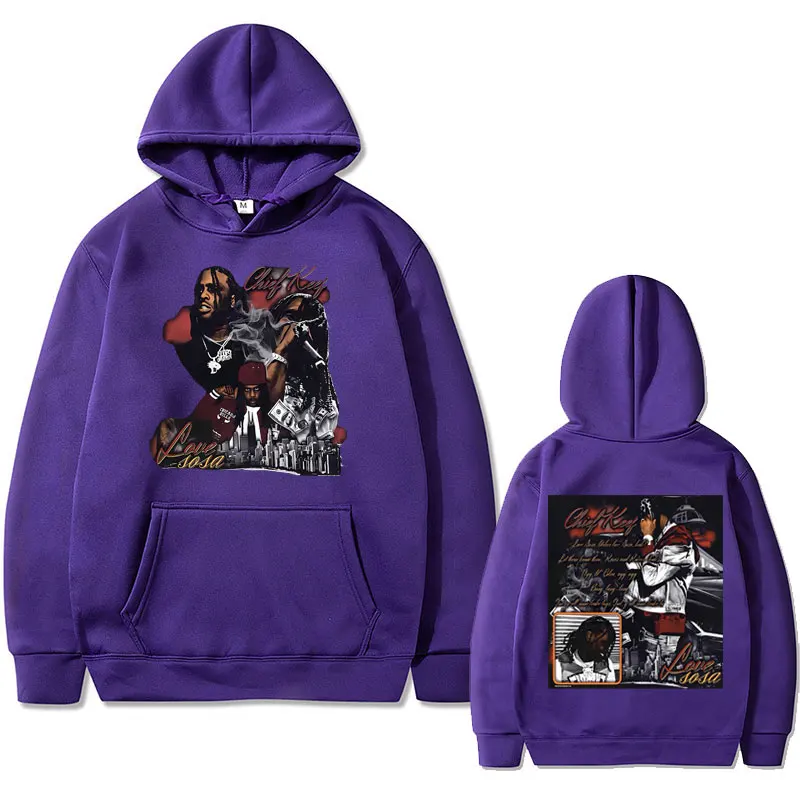 Rapper Chief Keef Double Sided Print Hoodie Men's Cool Streetwear Men Hip Hop Fashion Sweatshirt Male Vintage Oversized Hoodies