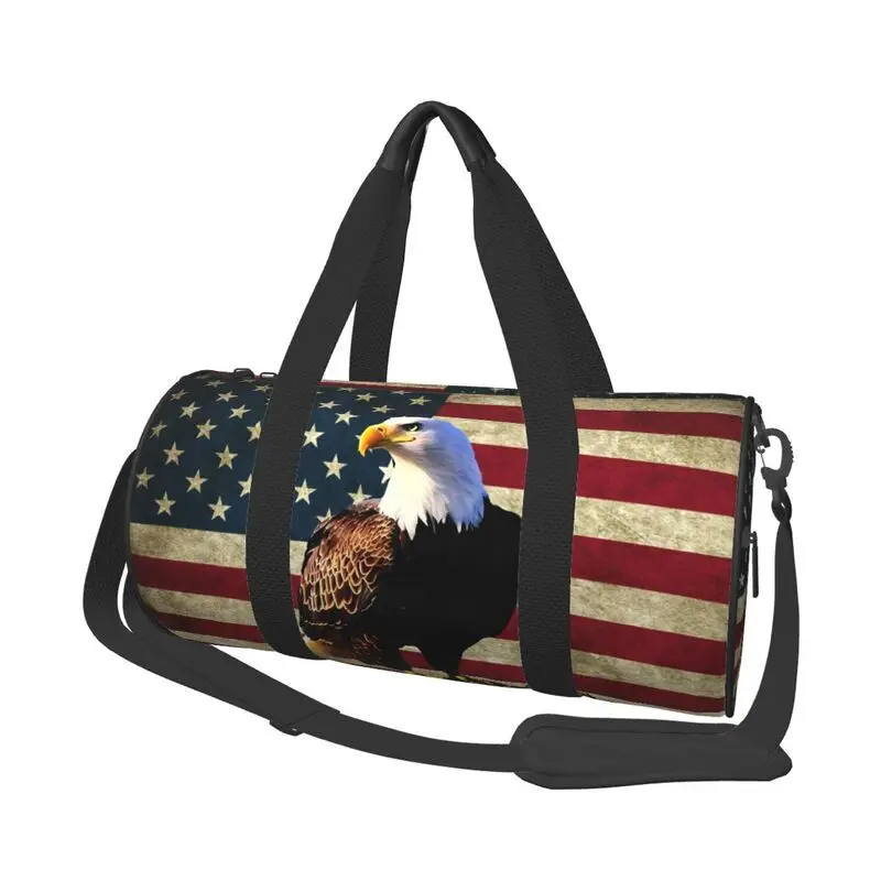 

Дорожная спортивная сумка с американским флагом и принтом орла, легкая спортивная сумка унисекс для йоги, спортзала, портативная водонепроницаемая сумка для ручной клади