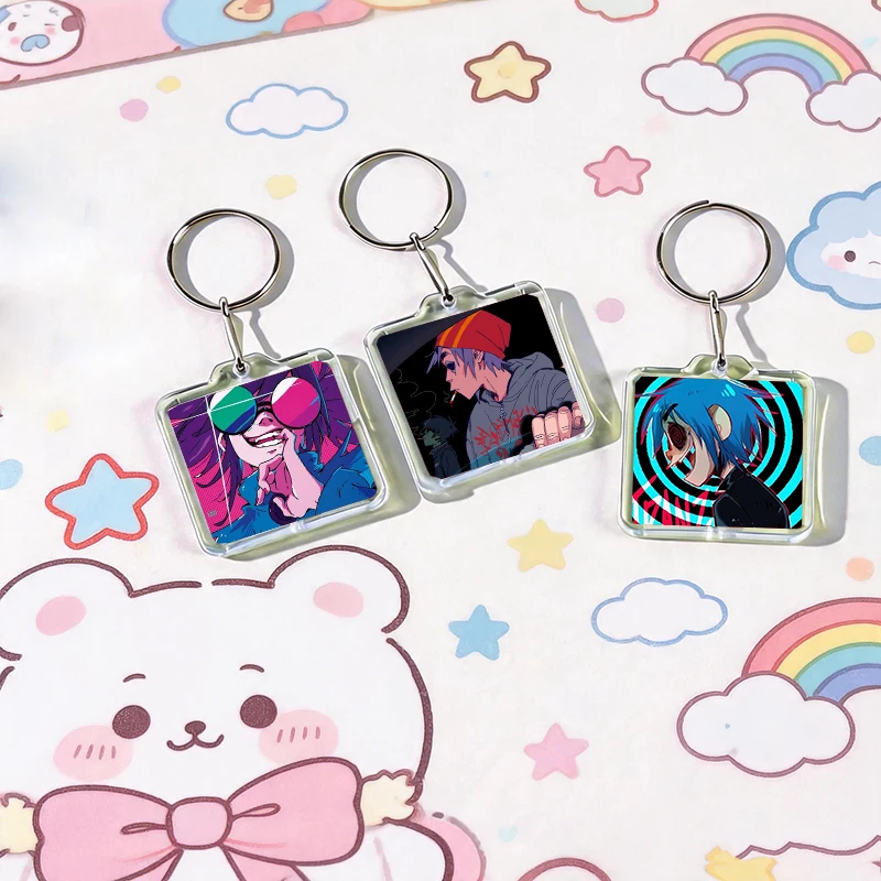 G-Gorillaz Anime Band  Acrylic Keychain Handmade Hanging for Clothes Backpack Decoration Accessories Gifts with Friends