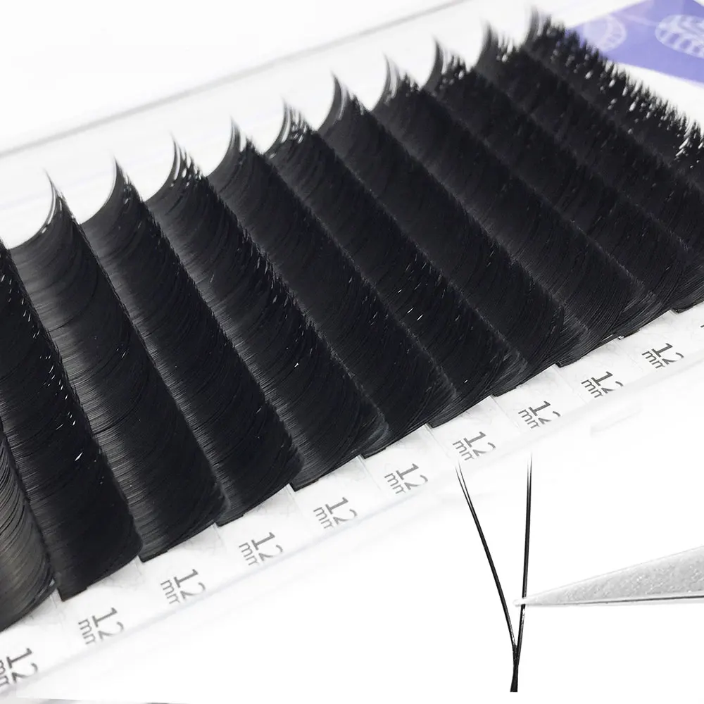 V Shape Ellipse Flat Split Tips Eyelash Extension Soft Easy Fan Eyelashes Volume Premium Natural Individual Lashes