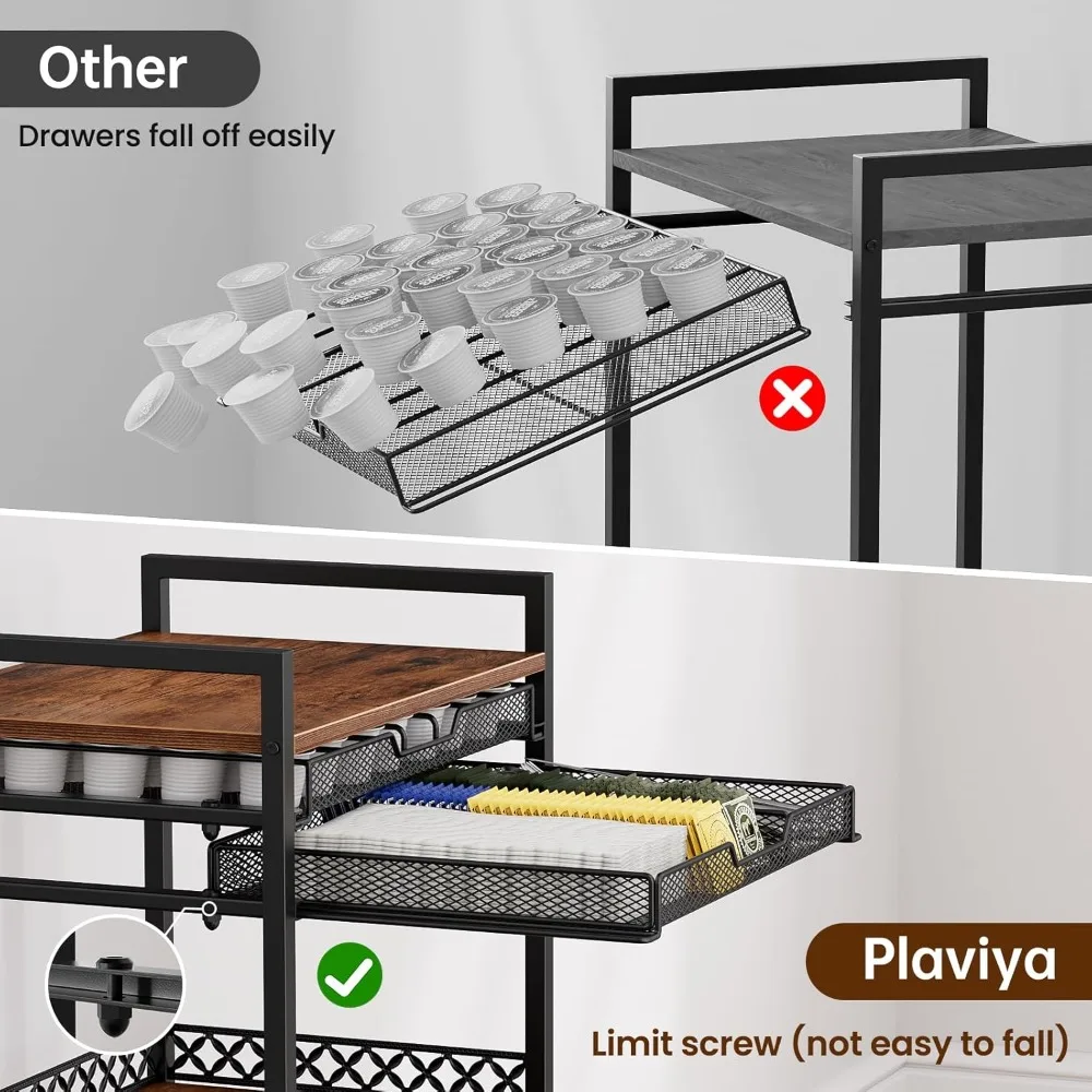 رف حامل أكواب K، منظم محطة القهوة لكبسولات كأس Nespresso Vertuo وK، منظم ملحقات البار متعدد الوظائف #3