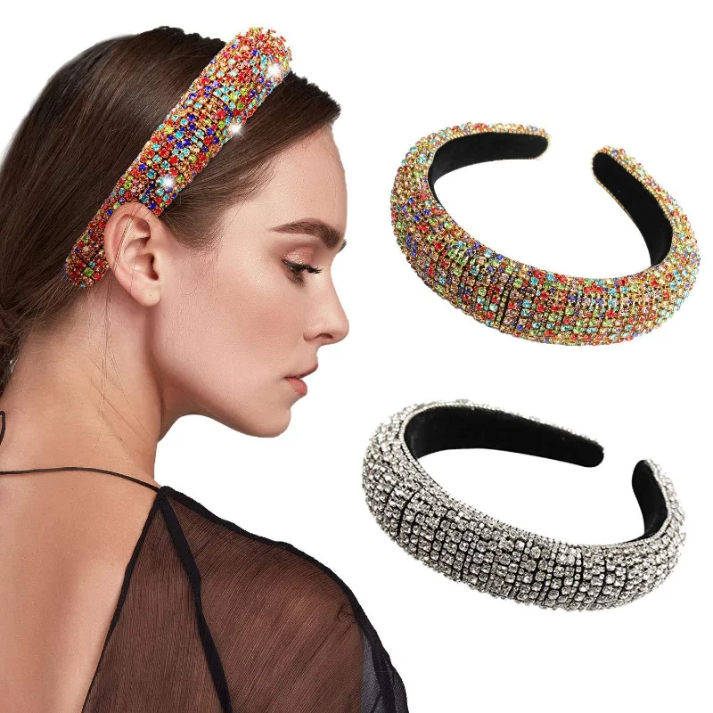 Headband Headband Lady Crystal Full Diamond Bridal Pearl Headwear Baroque Rhinestone Headband Headband Show Celebrity