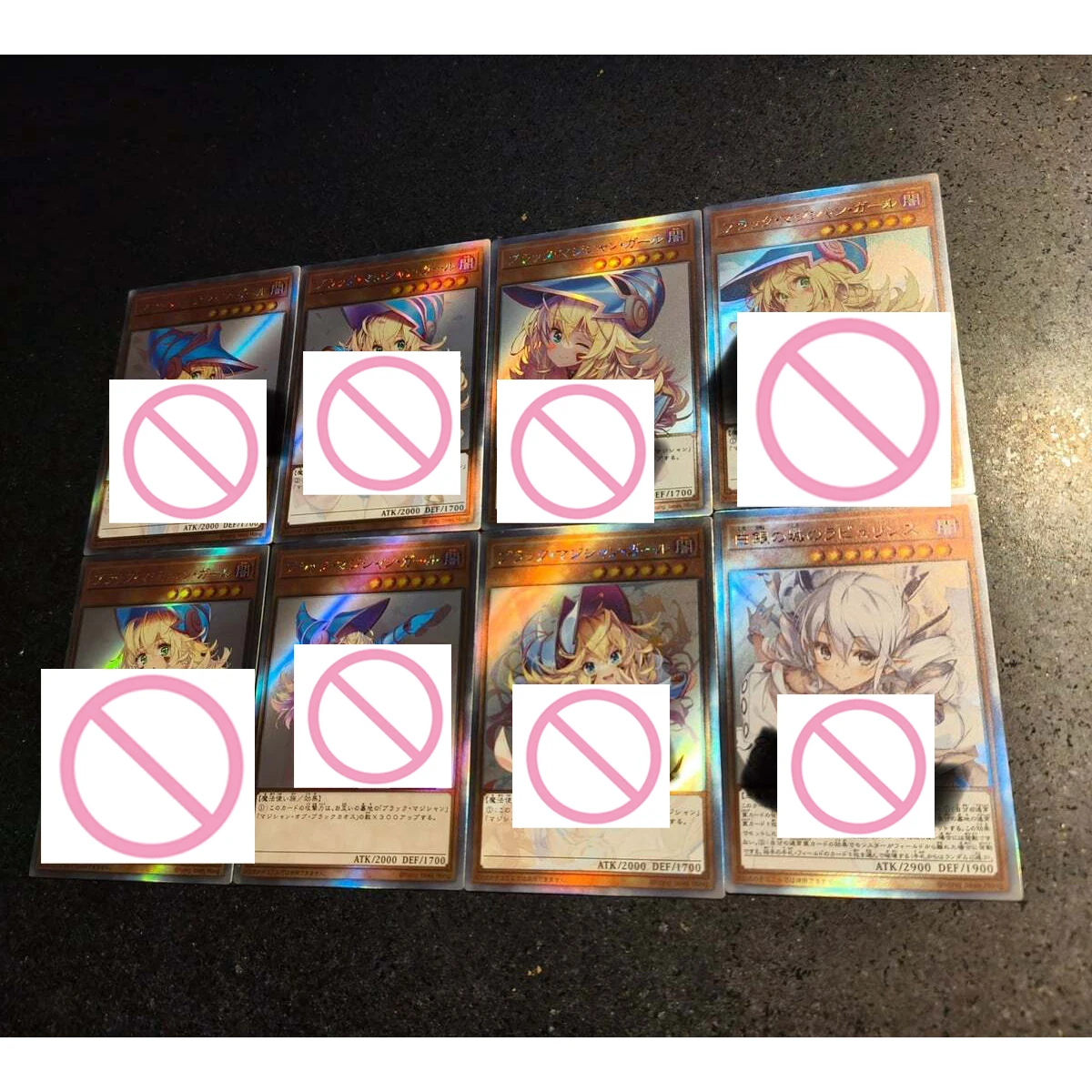 8Pcs/set Diy Self Made Yu-Gi-Oh! Black Magician Girl Collection Card Color Flash Ygo Black Magician Girl Anime Cards Gift Toys view 5