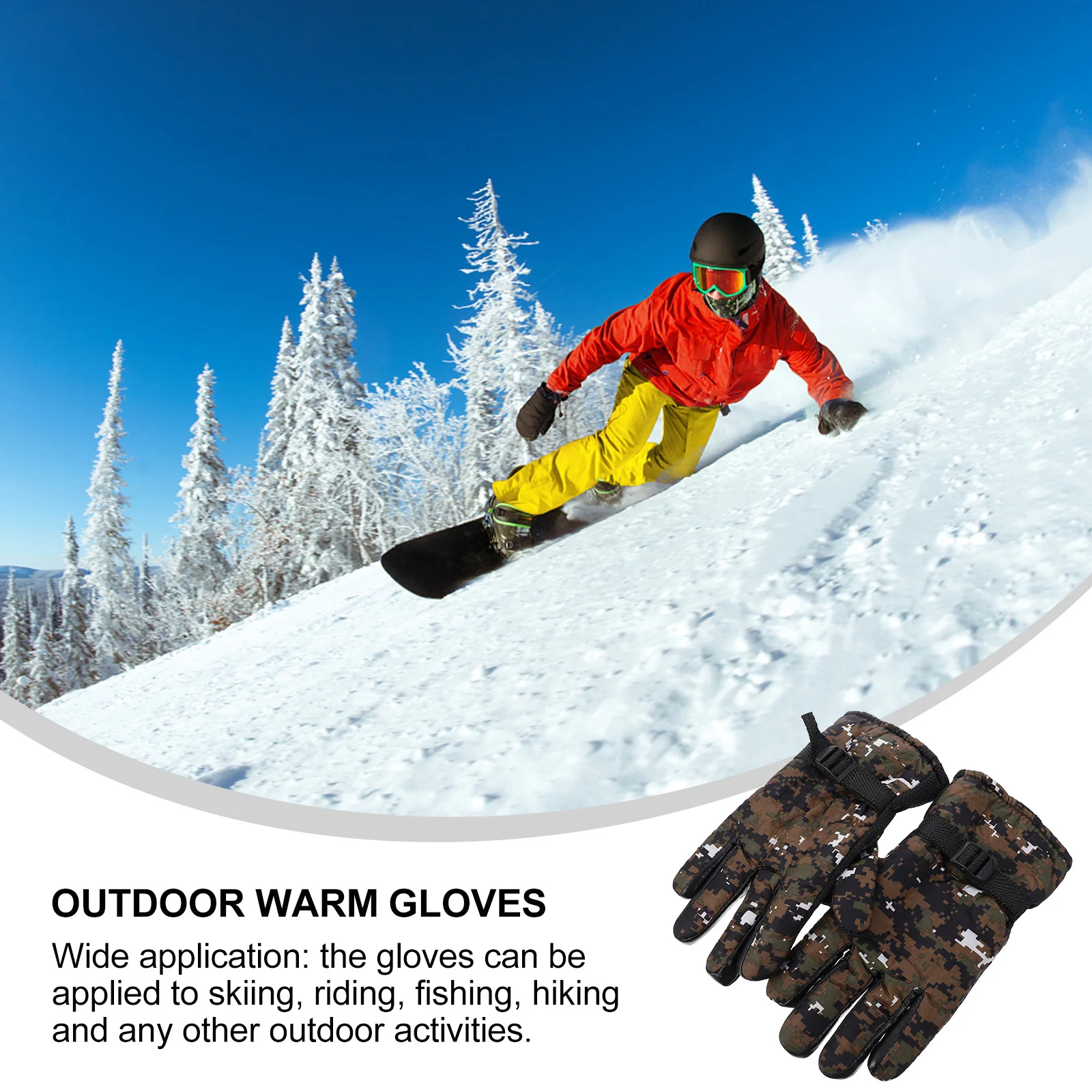 1Pair Winter Skiing Gloves Windproof Anti-Slip Cycling Ridding Outdoor Warm Durable Soft Comfortable Practical Gift