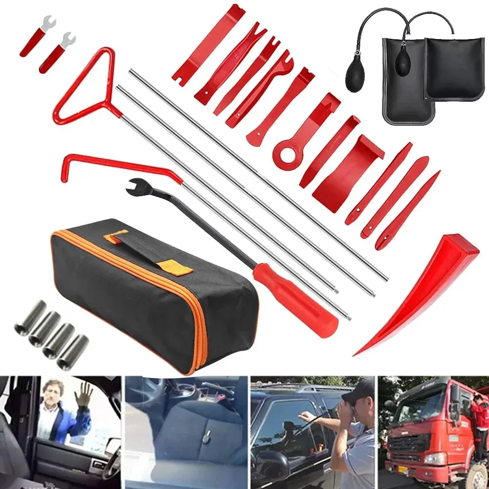 Kit di strumenti per sblocco aperto di emergenza con cuscino d\'aria per riparazione porta addensata per fabbro con pompa a cuneo per auto con pinza