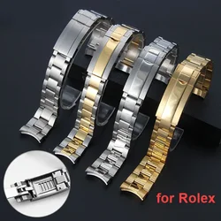 For Rolex SUBMARINER DAYTONA Watch Band Strap Fine-Tuning Pull Button Clasp 316L Stainless Steel Bracelet Watchbands 20mm 21mm