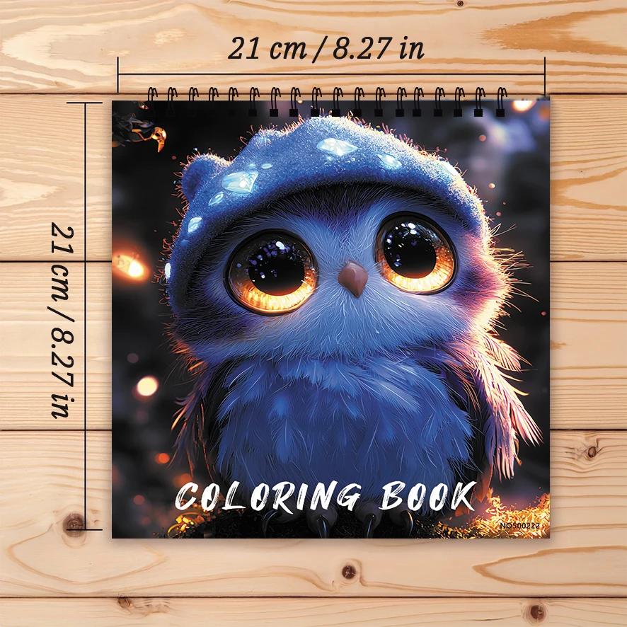 Owl Adult Coloring Book 22 Pages 8.27x8.27 Inch Perfect Gift for Stress Relief