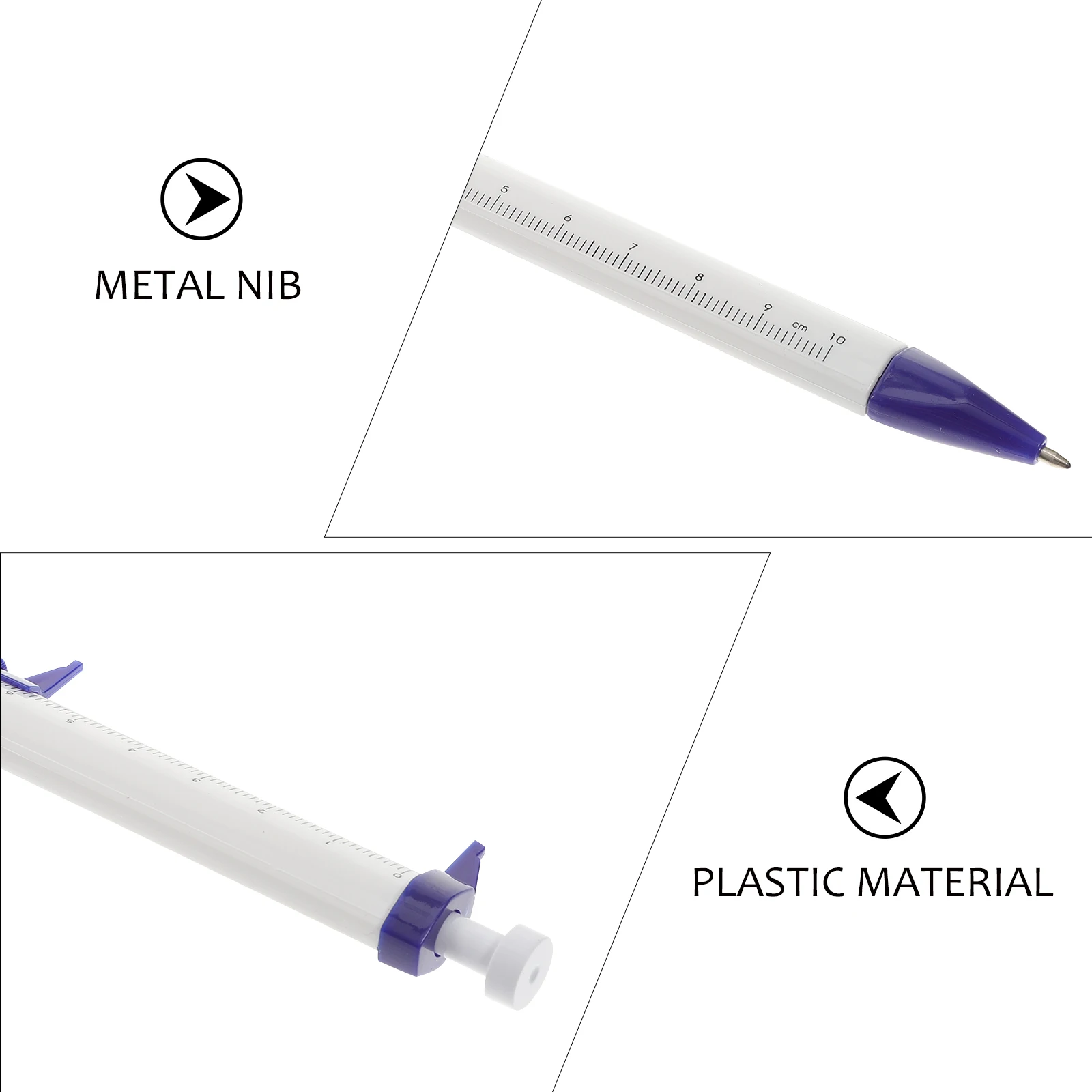

8pcs Vernier Caliper Ballpoint Pen Plastic Metal Smooth Writing Portable Office School Supplies Students Stationery