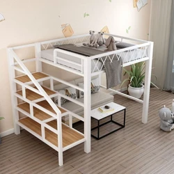 Small apartment, loft, multi-functional loft bed, space-saving single apartment, dormitory bed, children's bunk bed