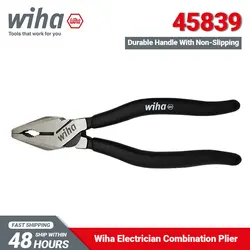 Wiha 45839 Combination Wire Cutting Pliers Black Forest Series High Leverage Electrician Wire Cutters Tools for Twisting Nuts