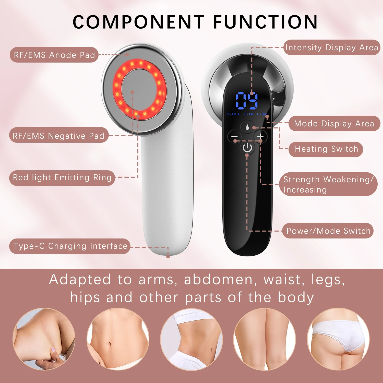 Body Shaping Machine Wrinkle Lighten Skin Rejuvenation Anti Cellulite Belly Waist Leg Arm Fat Remover Slimming Device