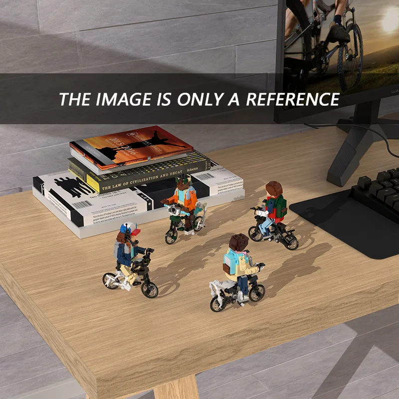 MOC 4 دراجة أطفال 80s Brickheadz بنة-طوب تجميع المغامرة الغامضة نموذج Thinged للأطفال والكبار المشجعين