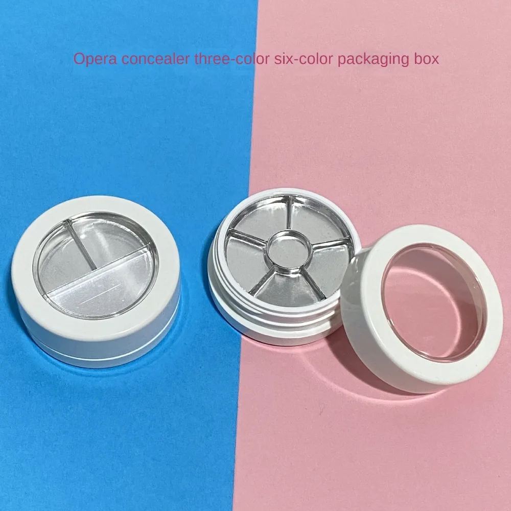 Multifunctionele hervulbare cosmeticadoos Herbruikbare ronde plastic cosmetische container Slap-up Gemakkelijk te scheiden reismake-uppot