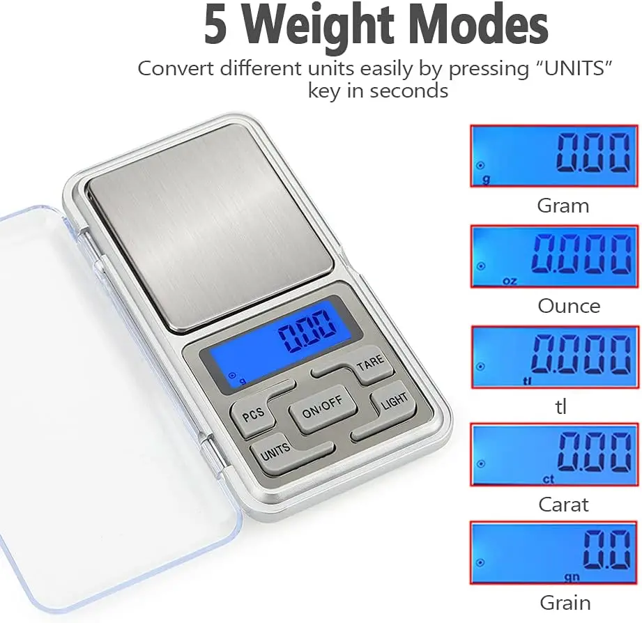 Jewelry Scales Weight Diamond Balance Kitchen Weighing Digital Pocket Mini Scale Bathroom 0.01g 500g