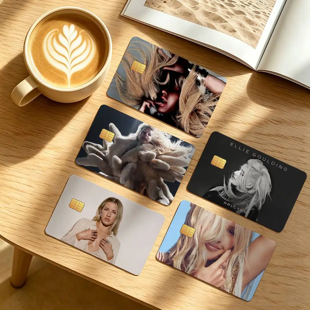 E-Ellie Goulding I Know Too Much Credit Card Public Transportation Cards Protective Sticker Waterproof Card Face Decoration 4PCS
