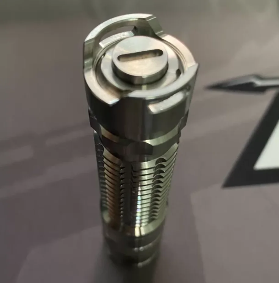 Used EDC Titanium alloy TC4 material No.5 EDC small flashlight Outdoor Tools Strong Light Torch Lamp Decompression Toy