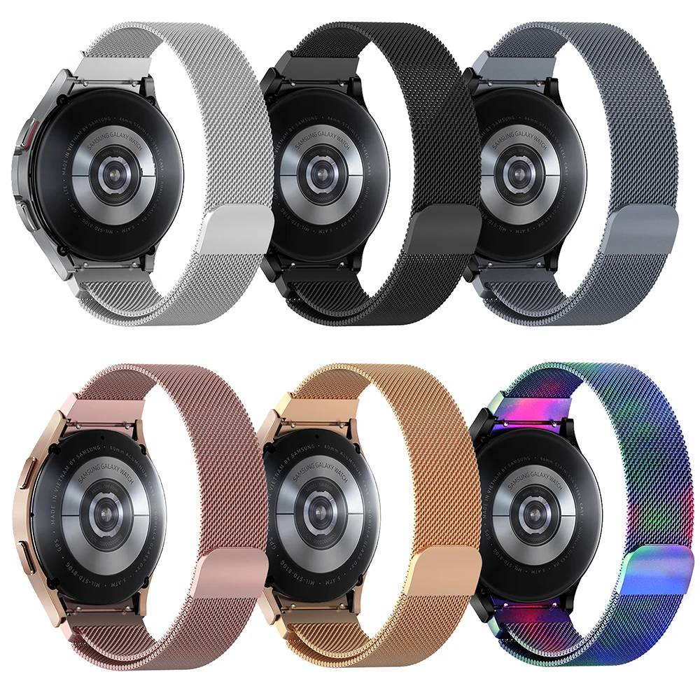 Cinturino senza spalline per Samsung Galaxy Watch7 6 5 4 40/44mm Classic 42/43/46/47mm bracciale magnetico in acciaio inossidabile 20mm Band